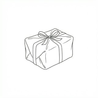 Hand-drawn illustration of a wrapped gift package